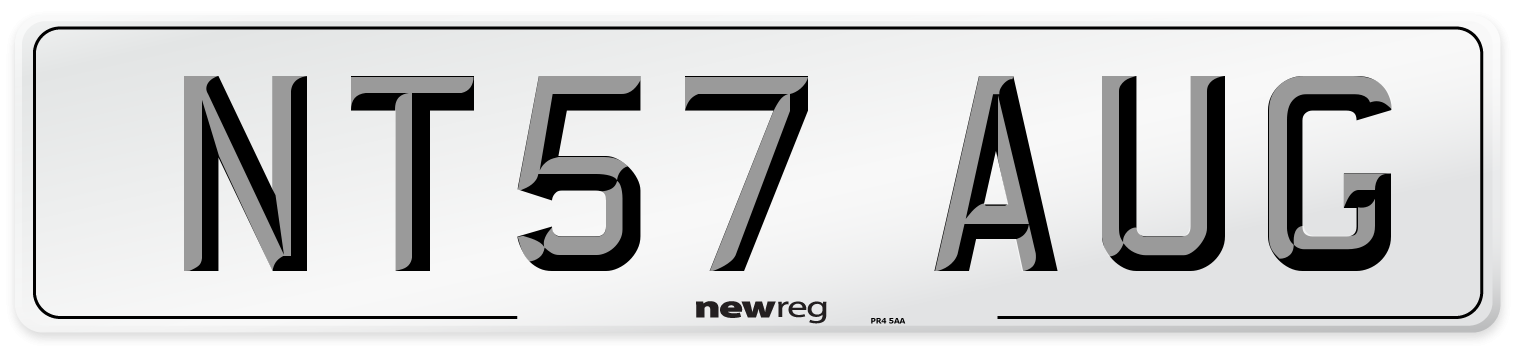 NT57 AUG Number Plate from New Reg